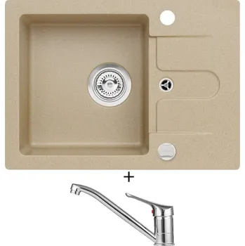 Granitový dřez Granitový dřez SET Alveus CORTINA 10 beige 55 + Alveus RIVIERA X chrom