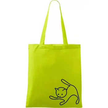 Kočka si hraje - Taška bavlněná - 42 x 38 cm ( Limetková )