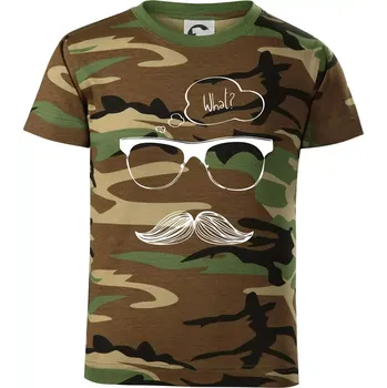 Chlapecké tričko Mustache what? - Dětské maskáčové triko - 146 cm/10 let ( Hnědý maskáč )
