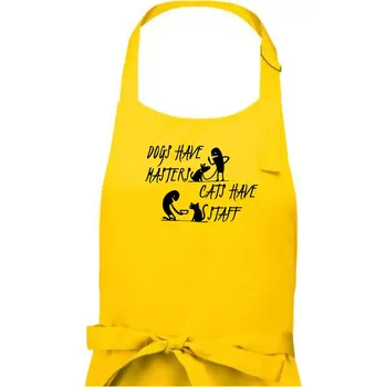 Kuchyňská zástěra Dogs have masters, cats have staff - Pánská zástěra na vaření - Univerzální velikost ( Žlutá )