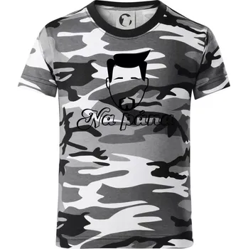 Chlapecké tričko Na pána - Dětské maskáčové triko - 134 cm/8 let ( Šedý maskáč )