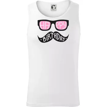 Mustache narozeniny - brýle - Tílko pánské Core - L ( Bílá )