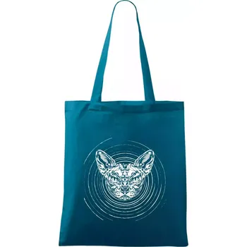 Psycho kočka - Taška bavlněná - 42 x 38 cm ( Petrolejová )