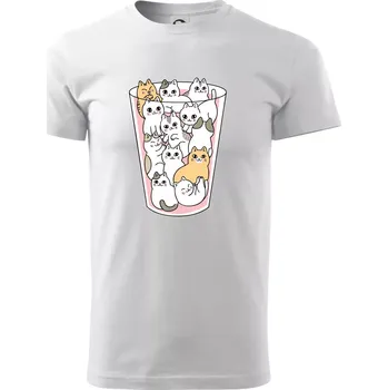 Kočky ve sklenici - Triko extra velké (5-8XL) - 7XL ( Bílá )