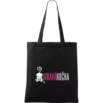Jsem hravá kočka - Taška bavlněná - 42 x 38 cm ( Černá )
