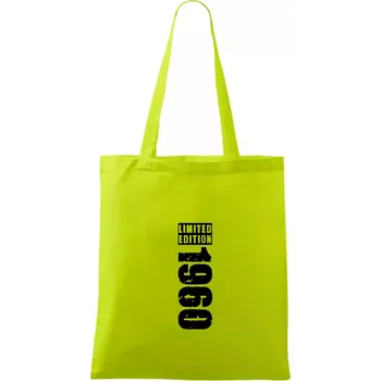 Nákupní taška Limited edition 1960 pruh - Taška bavlněná - 42 x 38 cm ( Limetková )