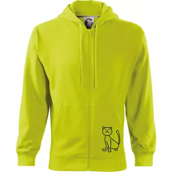 Pánská móda Kočka kouká - Mikina s kapucí na zip trendy zipper - S ( Limetková )