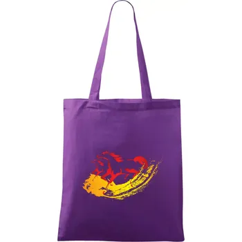Dva běžící koně - Taška bavlněná - 42 x 38 cm ( Fialová )