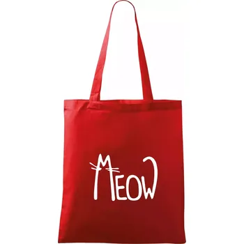 Meow - Mňau - Taška bavlněná - 42 x 38 cm ( Červená )