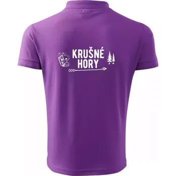 Pánská košile Krušné hory nápis - Polokošile pánská Pique Polo 203 - L ( Fialová )