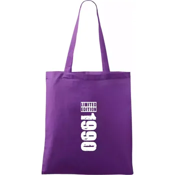 Nákupní taška Limited edition 1990 pruh - Taška bavlněná - 42 x 38 cm ( Fialová )