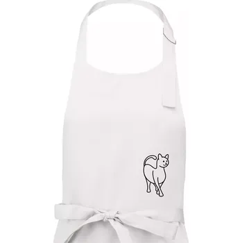 Kuchyňská zástěra Ladná kočka - Pánská zástěra na vaření - Univerzální velikost ( Bílá )