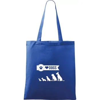 I love dogs - tlapka - Taška bavlněná - 42 x 38 cm ( Královská modrá )