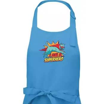 Kuchyňská zástěra Kočka I am a Superhero - Dámská zástěra na vaření - Univerzální velikost ( Světlý tyrkys )