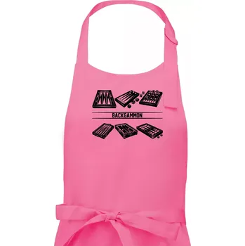 Kuchyňská zástěra Backgammon černý set - Pánská zástěra na vaření - Univerzální velikost ( Růžová )