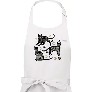 Kuchyňská zástěra Cat itself - Dámská zástěra na vaření - Univerzální velikost ( Bílá )