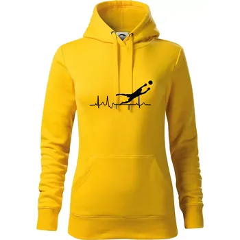 Dámská mikina Ekg fotbal brankář - Mikina dámská Cape s kapucí - XL ( Žlutá )