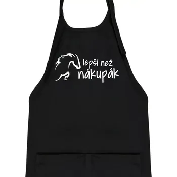Kuchyňská zástěra Lepší než nákupák - Dětská zástěra na vaření - Univerzální velikost ( Černá )