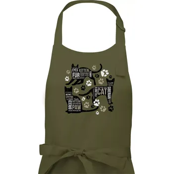 Kuchyňská zástěra Cat itself - Pánská zástěra na vaření - Univerzální velikost ( Khaki )