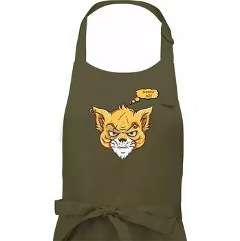Kuchyňská zástěra Kočka "neser mě!" - Pánská zástěra na vaření - Univerzální velikost ( Khaki )