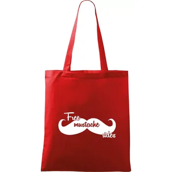 Nákupní taška Free Mustache rides - Taška bavlněná - 42 x 38 cm ( Červená )