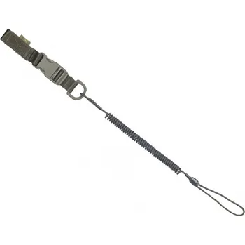 M-Tac Pružné jistící lanko na pistoli s D-ring a fastex - olivový