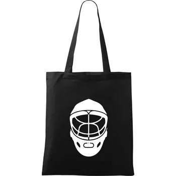 Nákupní taška Florbal maska - Taška bavlněná - 42 x 38 cm ( Černá )