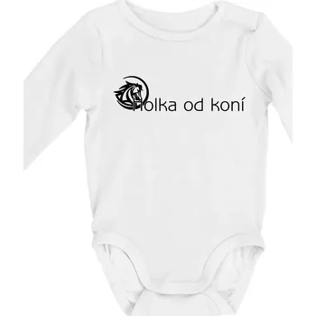 Kojenecké oblečení Holka od koní - Body kojenecké s dlouhým rukávem - Dlouhý r. do 3 měs ( Bílá )