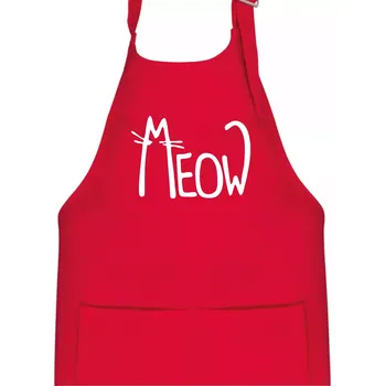 Kuchyňská zástěra Meow - Mňau - Dětská zástěra na vaření - Univerzální velikost ( Červená )