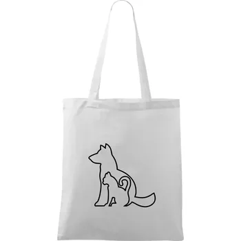 Nákupní taška Kočkopes - Taška bavlněná - 42 x 38 cm ( Bílá )
