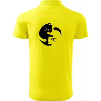 Pánská košile Kočka - Jin jang - Polokošile pánská Pique Polo 203 - 5XL ( Citrónová )