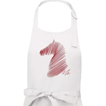 Kuchyňská zástěra Kůň linky - Dámská zástěra na vaření - Univerzální velikost ( Bílá )