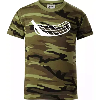 Florbalová čepel - Dětské maskáčové triko - 134 cm/8 let ( Zelený maskáč )