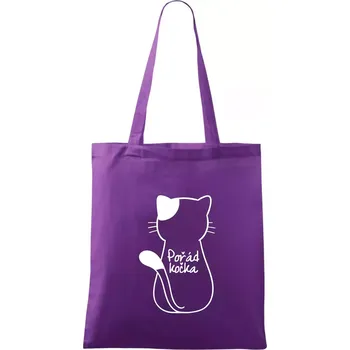 Pořád kočka - Taška bavlněná - 42 x 38 cm ( Fialová )