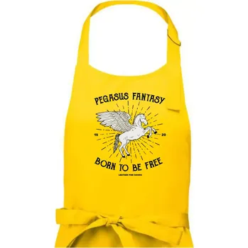 Kuchyňská zástěra Pegasus fantasy - Dámská zástěra na vaření - Univerzální velikost ( Žlutá )