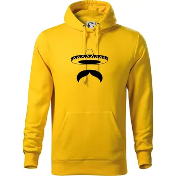Pánská mikina Mexican Mustache - Mikina pánská Cape s kapucí - XL ( Žlutá )