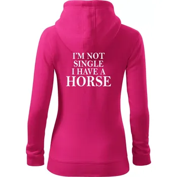 Dámská mikina I have a horse - Nepotřebuji přítele - Dámská mikina trendy zipper s kapucí - XS ( Purpurová )