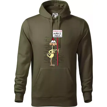 Pánská mikina Kuřecí prsa (Hana-creative) - Mikina pánská Cape s kapucí - XL ( Military )