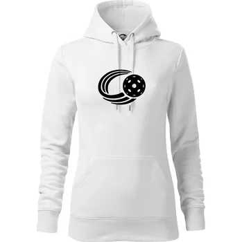 Dámská mikina Florbal míček - Mikina dámská Cape s kapucí - XS ( Bílá )