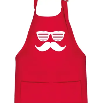Kuchyňská zástěra Mustache brýle - Dětská zástěra na vaření - Univerzální velikost ( Červená )