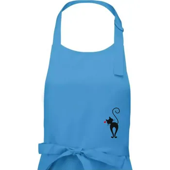 Kuchyňská zástěra Zamilovaná kočka zezadu - Dámská zástěra na vaření - Univerzální velikost ( Světlý tyrkys )