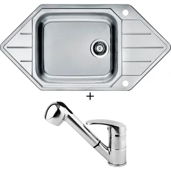 Nerezový dřez Nerezový dřez SET Alveus PRAKTIK 130 nerez + Alveus OAZA chrom
