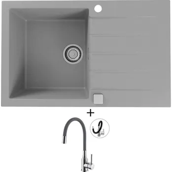 Granitový dřez Granitový dřez SET Alveus CADIT 20 beton 81 + Alveus MINTAS chrom/šedá