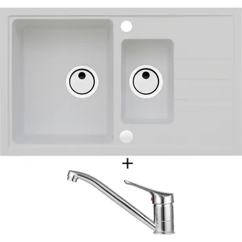 Granitový dřez Granitový dřez SET Alveus INTERMEZZO 70 white 11 + Alveus RIVIERA X chrom