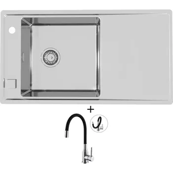 Granitový dřez Nerezový dřez SET Alveus STRICTO 20 nerez + Alveus MINTAS chrom/černá