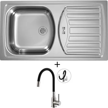 Nerezový dřez Nerezový dřez SET Alveus BASIC 150 tkaná struktura + Alveus MINTAS nerez/černá