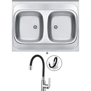 Nerezový dřez SET Alveus CLASSIC 40 nerez + Kuchinox ELZA BKE 761 chrom/černá