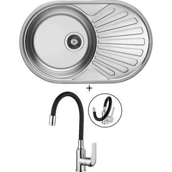 Nerezový dřez Nerezový dřez SET Alveus CIKLO 20 nerez + Kuchinox ELZA BKE 761 chrom/černá