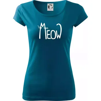 Meow - Mňau - Dámské triko Pure - M ( Petrolejová )