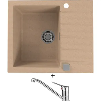 Granitový dřez Granitový dřez SET Alveus CADIT 10 beige 55 + Alveus RIVIERA X chrom